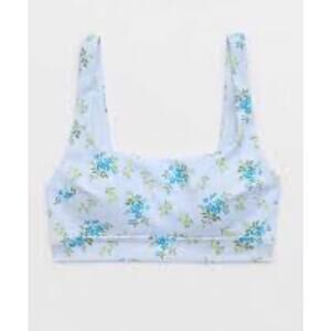 Brand New American Eagle Women's Size Medium Blue Floral Bralette Bra